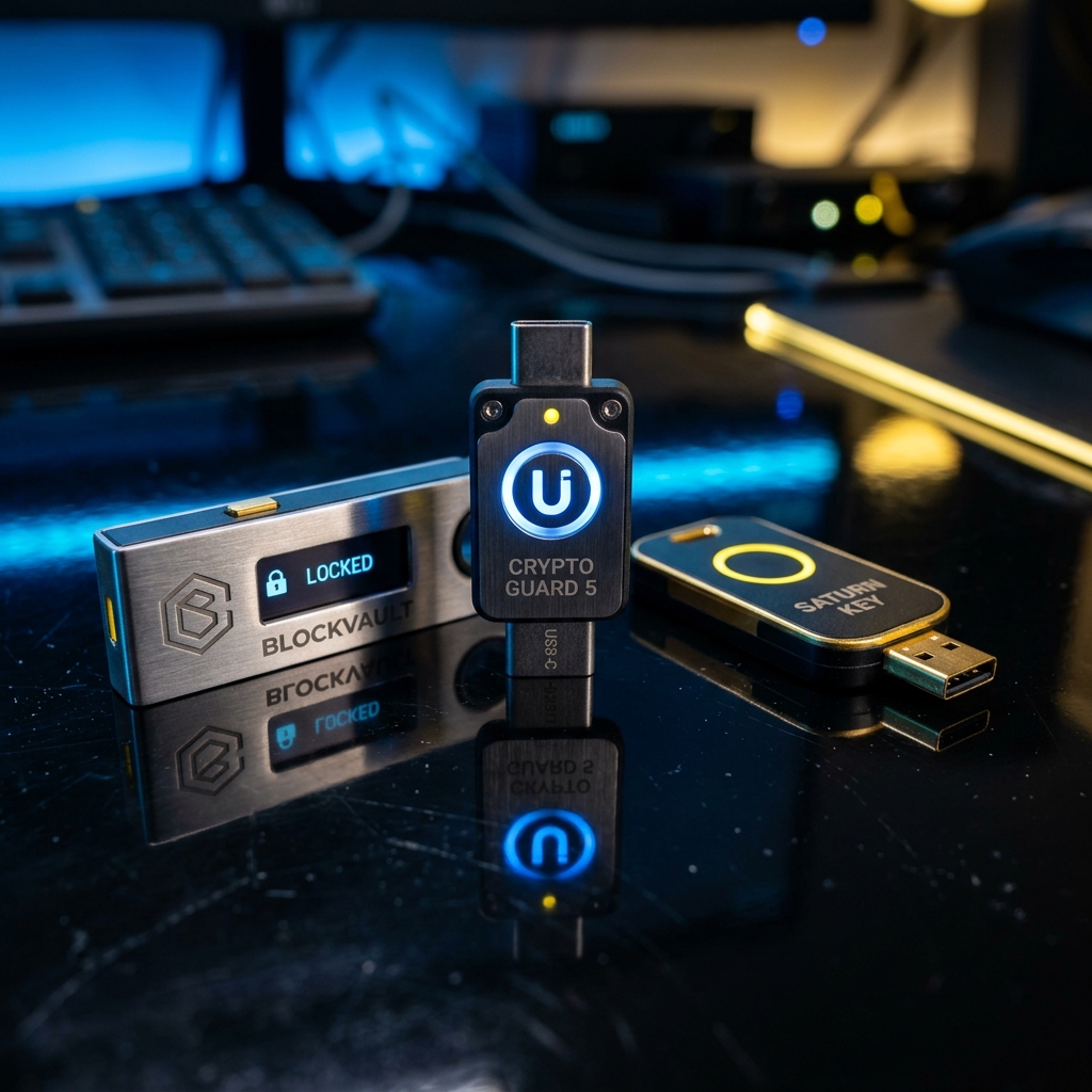 Close-up of premium USB security tokens